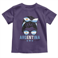 Argentina Messy Bun Proud Argentinian Flag Toddler T Shirt