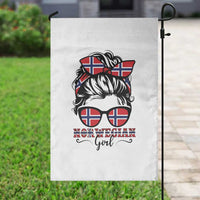 Norway Messy Bun Girl Norwegian Flag Garden Flag