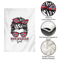 Norway Messy Bun Girl Norwegian Flag Garden Flag
