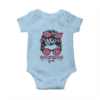 Norway Messy Bun Girl Norwegian Flag Baby Onesie