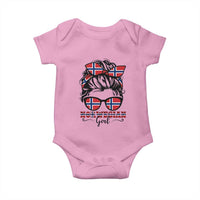 Norway Messy Bun Girl Norwegian Flag Baby Onesie