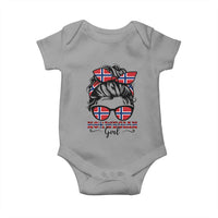 Norway Messy Bun Girl Norwegian Flag Baby Onesie