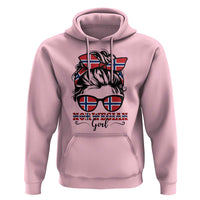 Norway Messy Bun Girl Norwegian Flag Hoodie
