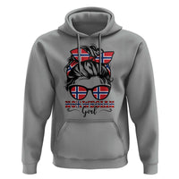 Norway Messy Bun Girl Norwegian Flag Hoodie