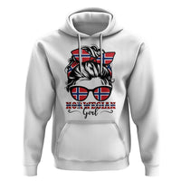 Norway Messy Bun Girl Norwegian Flag Hoodie