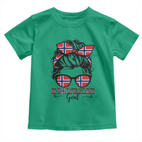 Norway Messy Bun Girl Norwegian Flag Toddler T Shirt
