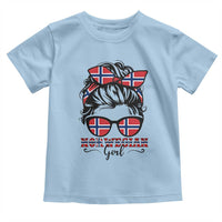 Norway Messy Bun Girl Norwegian Flag Toddler T Shirt