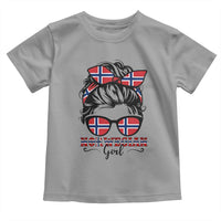 Norway Messy Bun Girl Norwegian Flag Toddler T Shirt
