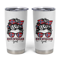 Norway Messy Bun Girl Norwegian Flag Tumbler Cup