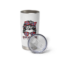 Norway Messy Bun Girl Norwegian Flag Tumbler Cup
