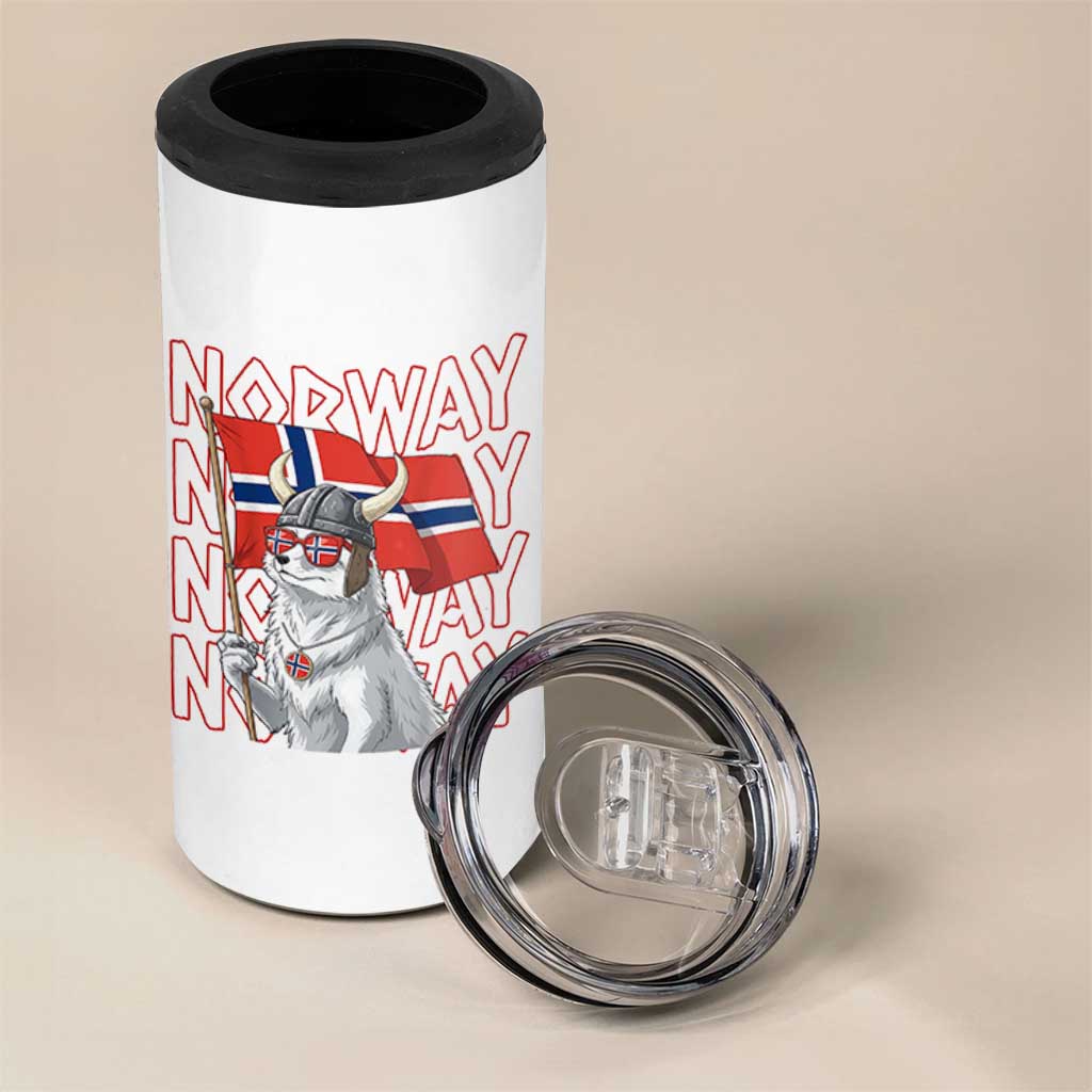 Norwegian Forest Cat Norway Flag Norge Pride 4 in 1 Can Cooler Tumbler