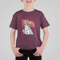 Norwegian Forest Cat Norway Flag Norge Pride T Shirt For Kid