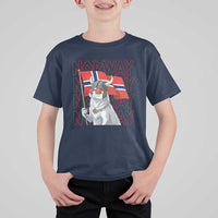 Norwegian Forest Cat Norway Flag Norge Pride T Shirt For Kid