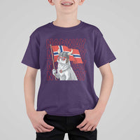 Norwegian Forest Cat Norway Flag Norge Pride T Shirt For Kid