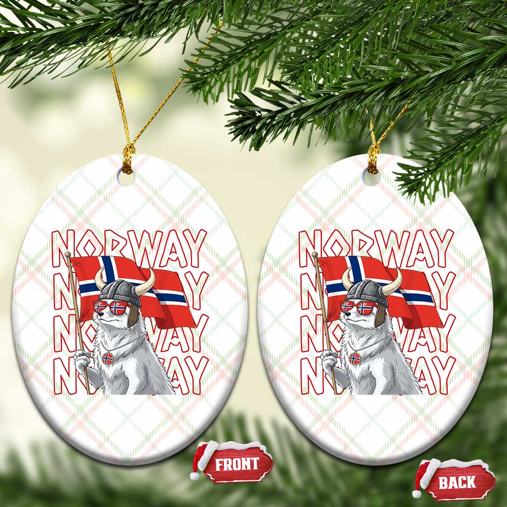 Norwegian Forest Cat Norway Flag Norge Pride Ceramic Ornament