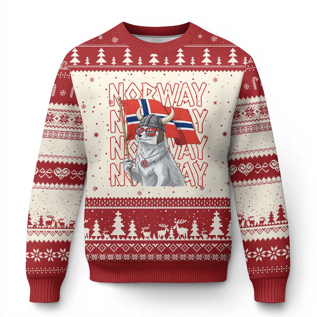 Norwegian Forest Cat Norway Flag Norge Pride Ugly Christmas Sweater