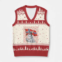 Norwegian Forest Cat Norway Flag Norge Pride V-Neck Knit Sweater Vest