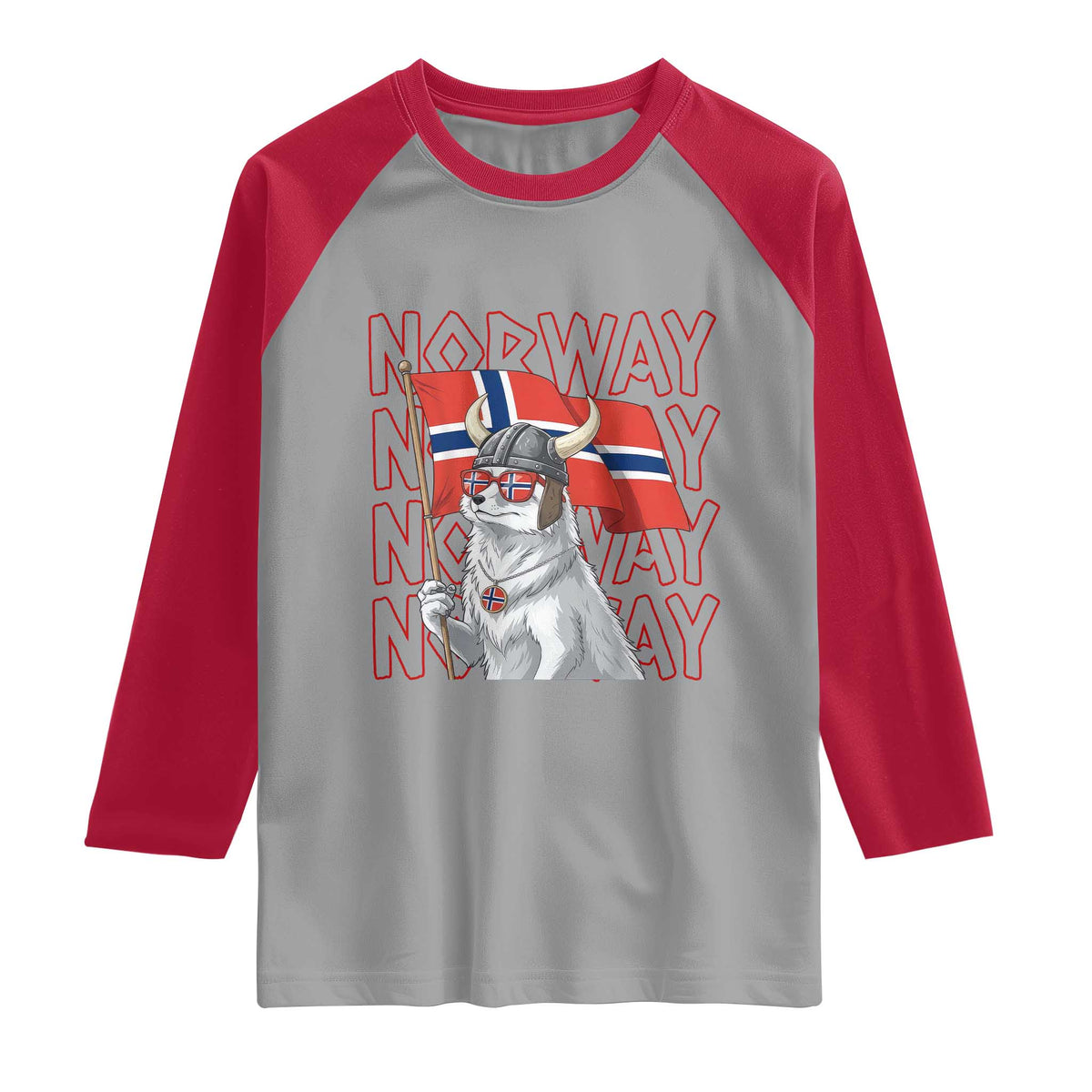 Norwegian Forest Cat Norway Flag Norge Pride Raglan Shirt