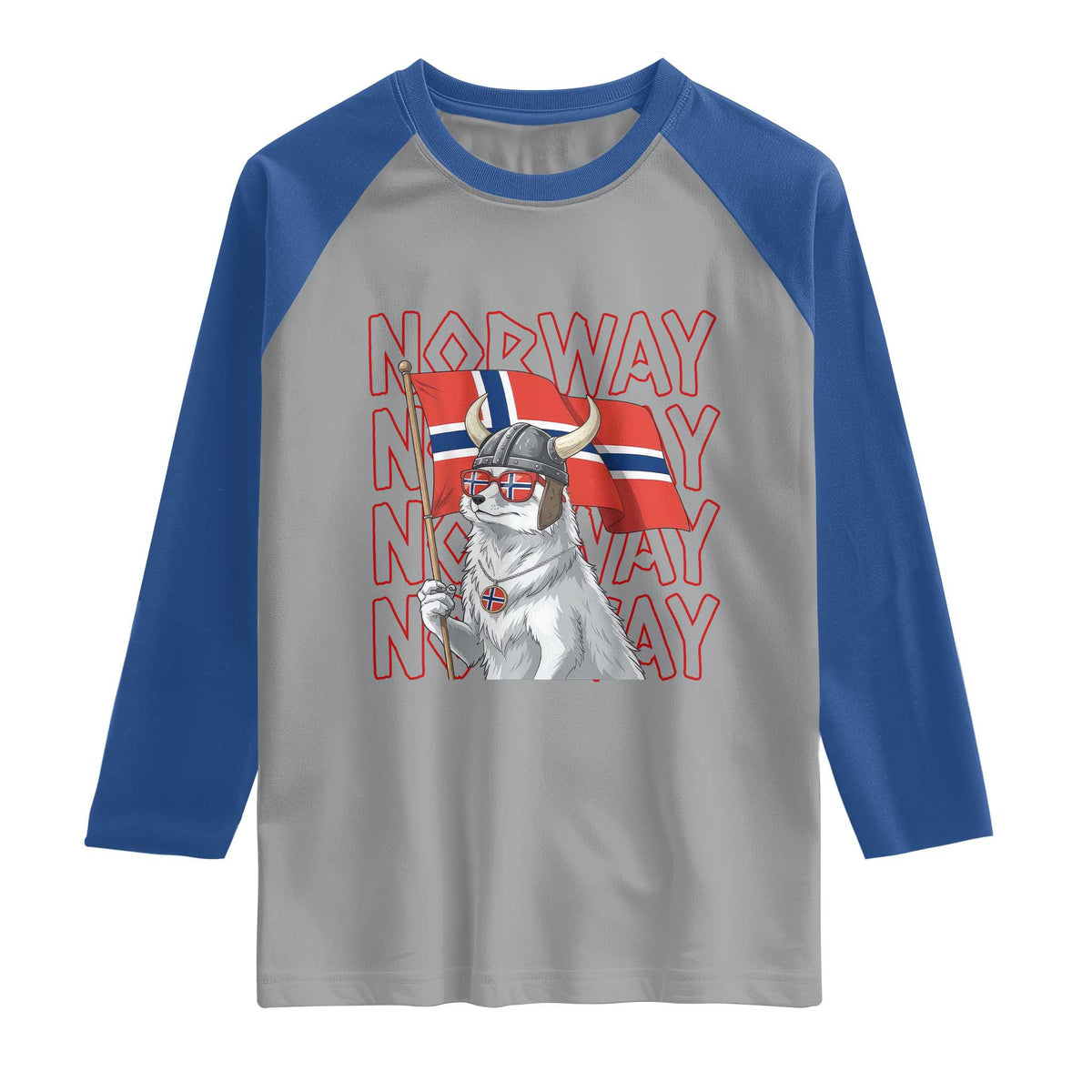 Norwegian Forest Cat Norway Flag Norge Pride Raglan Shirt