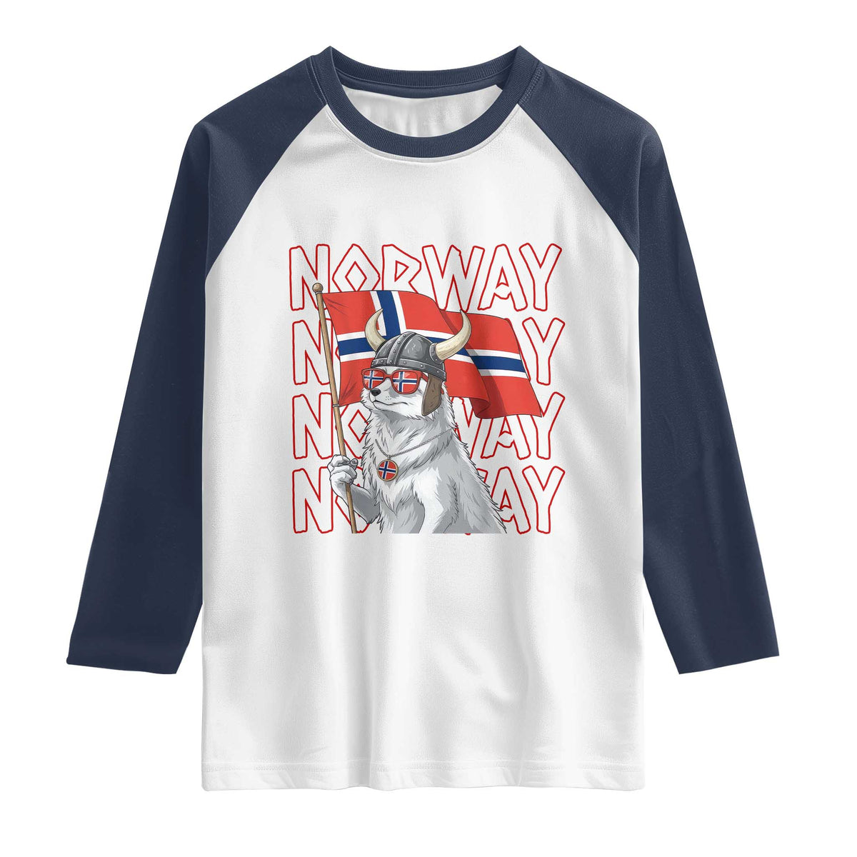 Norwegian Forest Cat Norway Flag Norge Pride Raglan Shirt