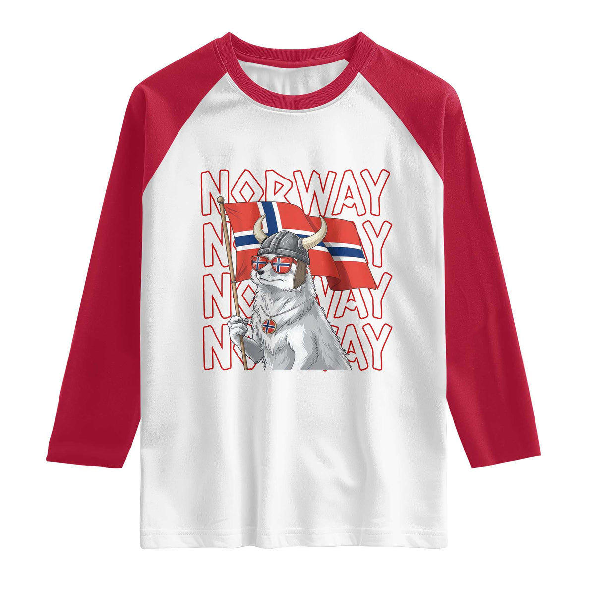 Norwegian Forest Cat Norway Flag Norge Pride Raglan Shirt