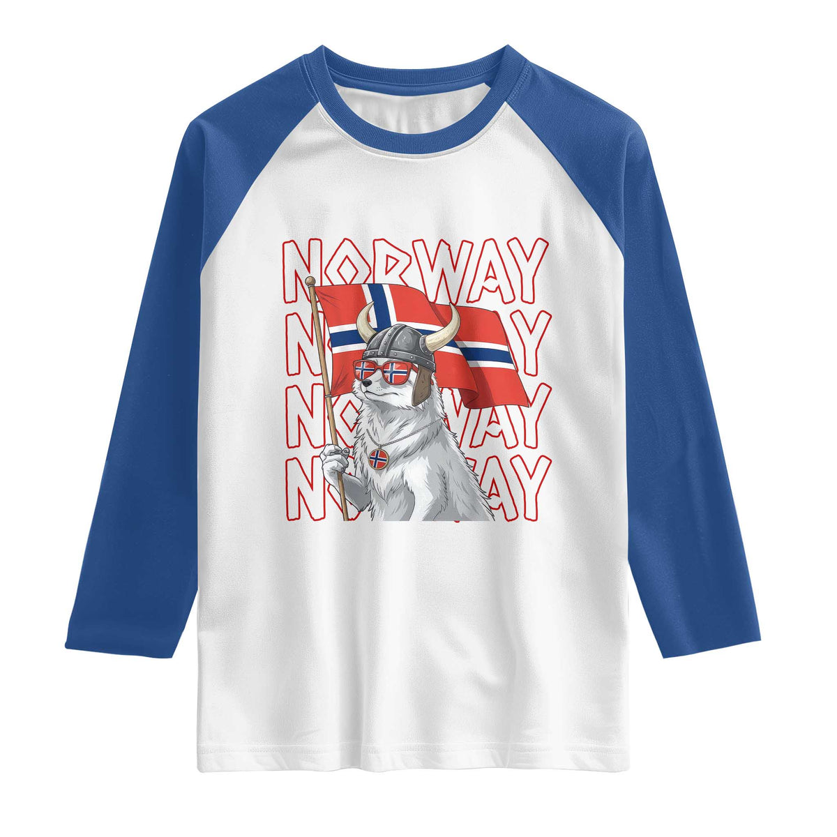 Norwegian Forest Cat Norway Flag Norge Pride Raglan Shirt
