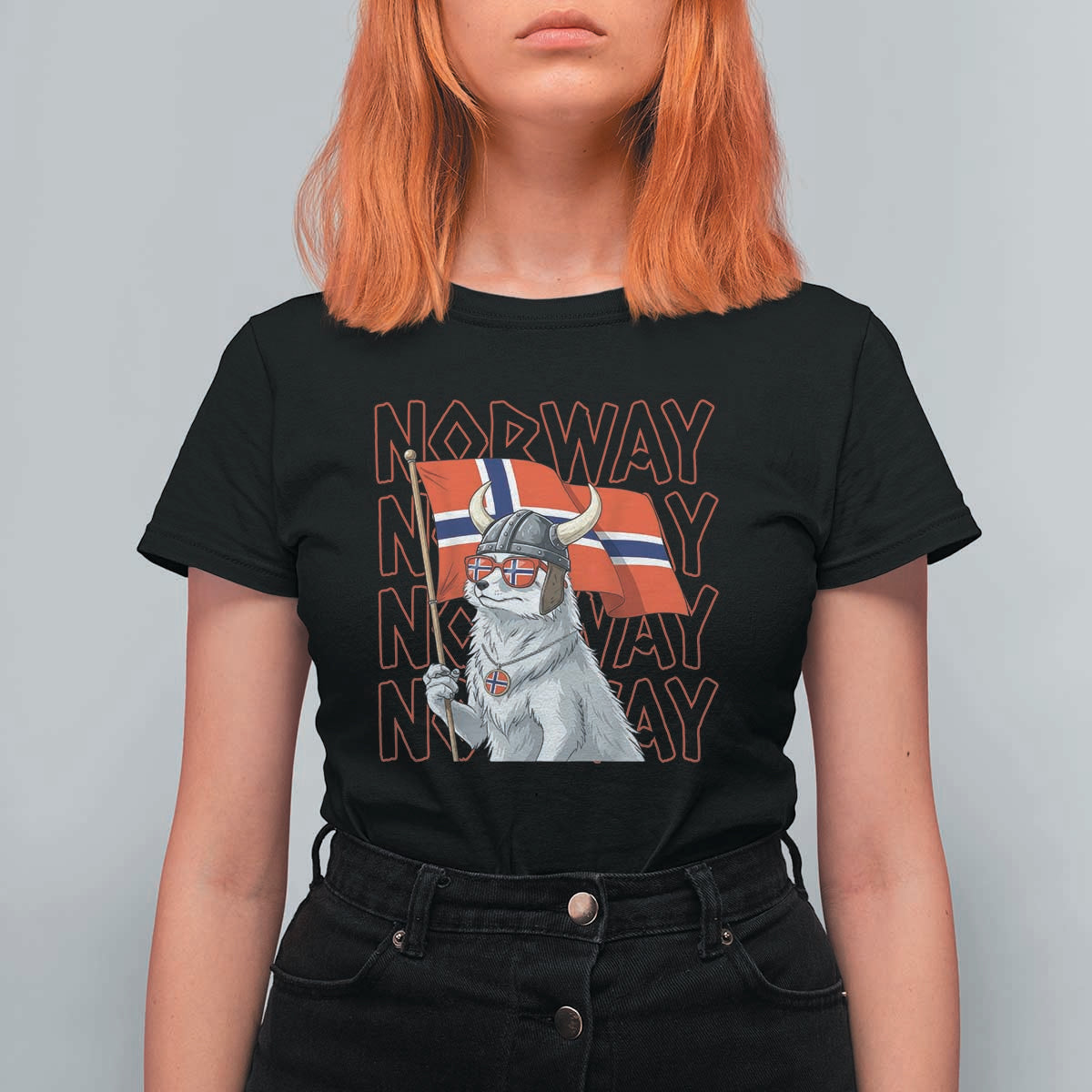 Norwegian Forest Cat Norway Flag Norge Pride T Shirt For Women