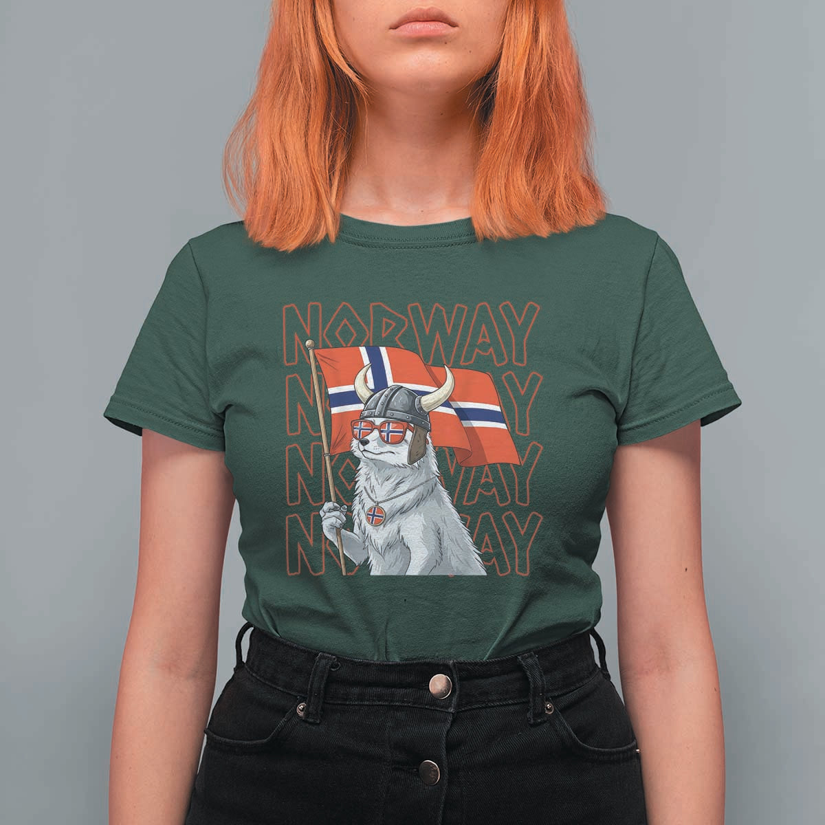 Norwegian Forest Cat Norway Flag Norge Pride T Shirt For Women