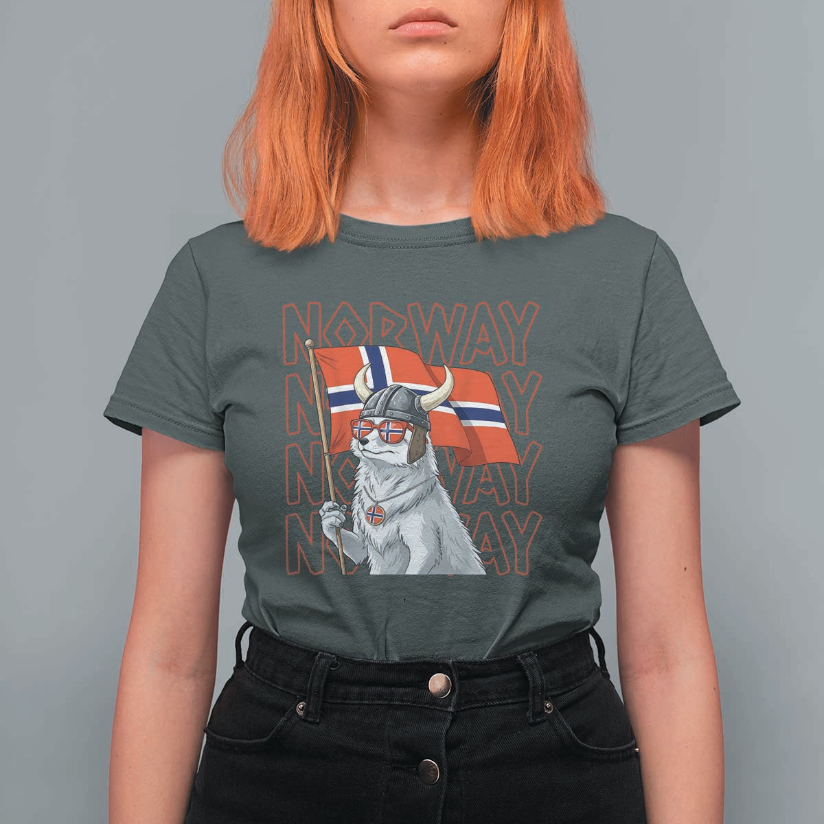Norwegian Forest Cat Norway Flag Norge Pride T Shirt For Women