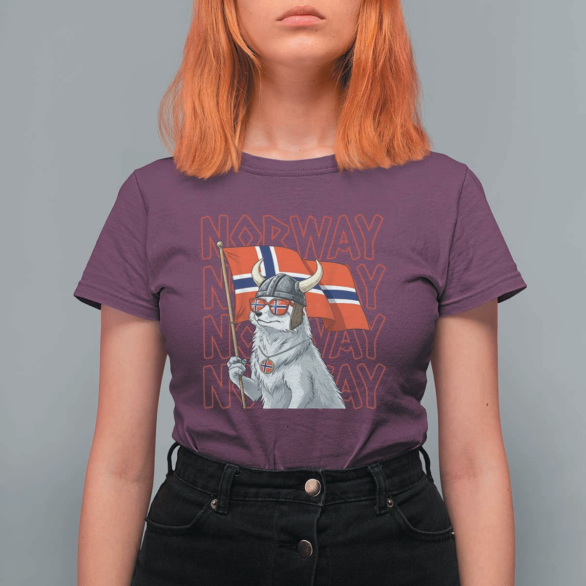 Norwegian Forest Cat Norway Flag Norge Pride T Shirt For Women