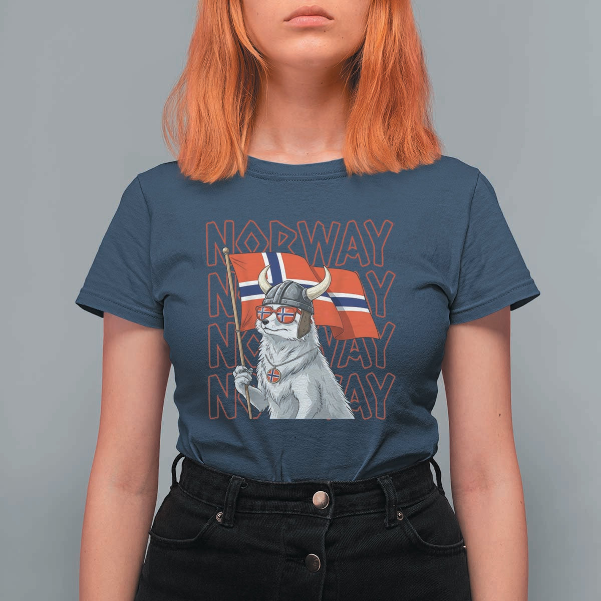 Norwegian Forest Cat Norway Flag Norge Pride T Shirt For Women