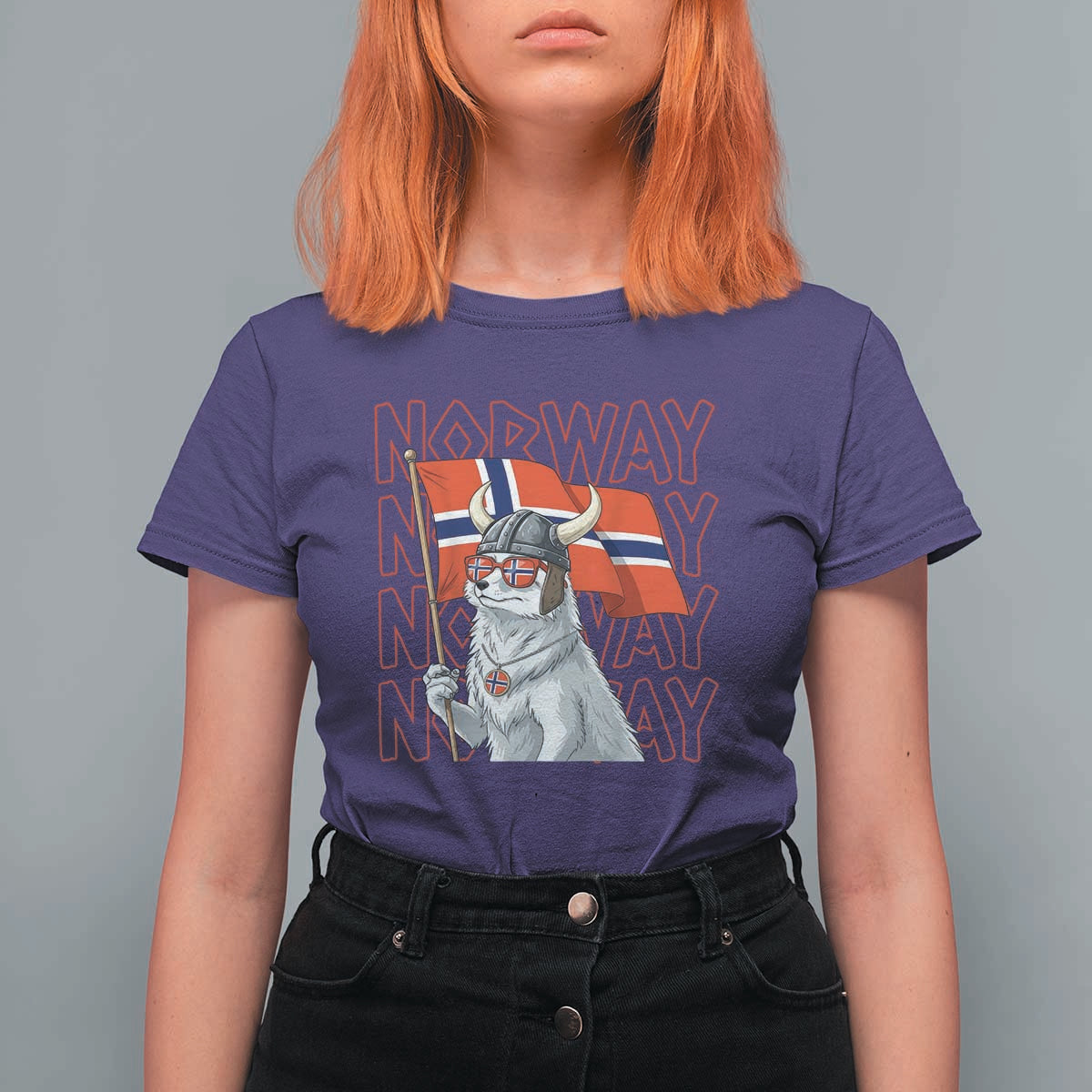 Norwegian Forest Cat Norway Flag Norge Pride T Shirt For Women