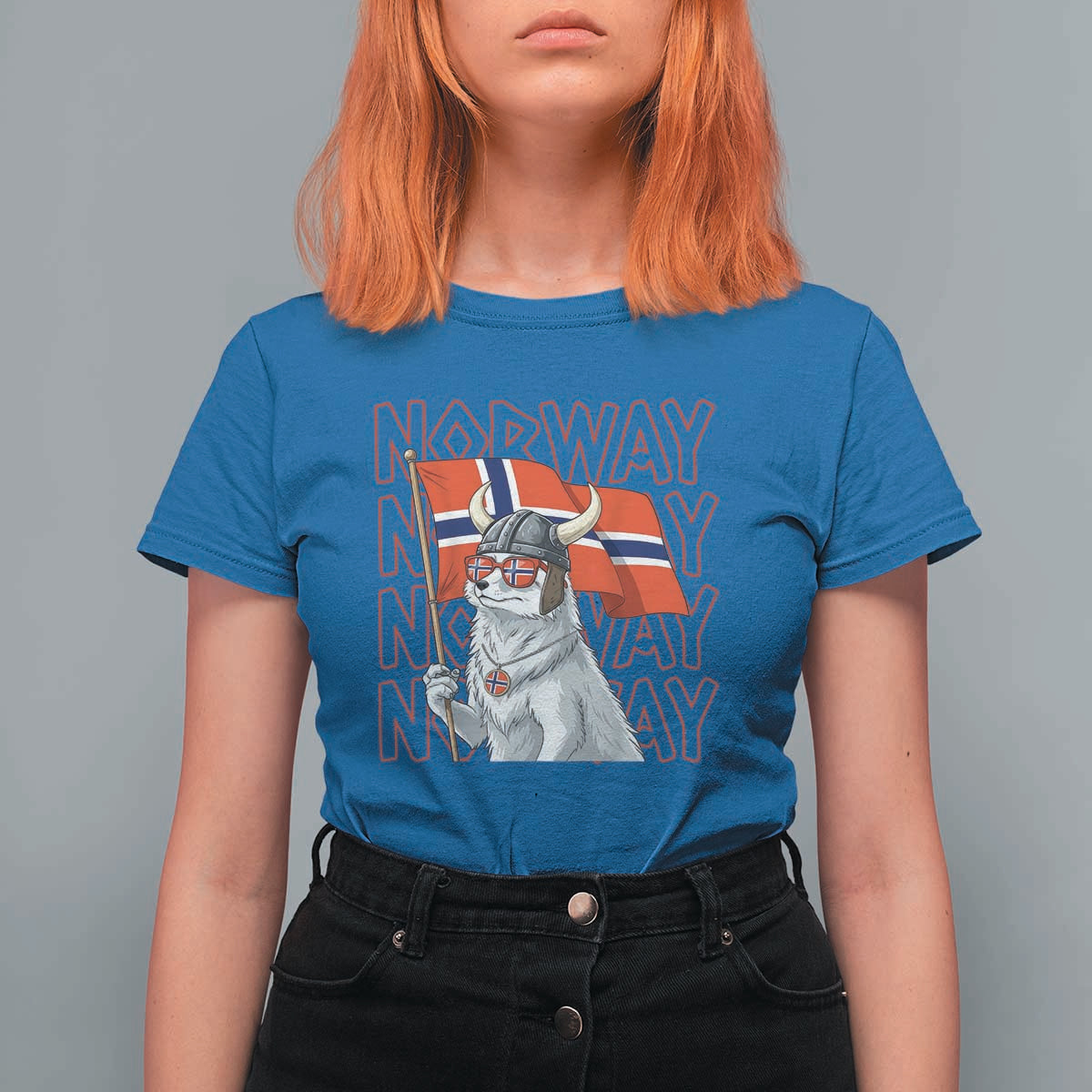 Norwegian Forest Cat Norway Flag Norge Pride T Shirt For Women