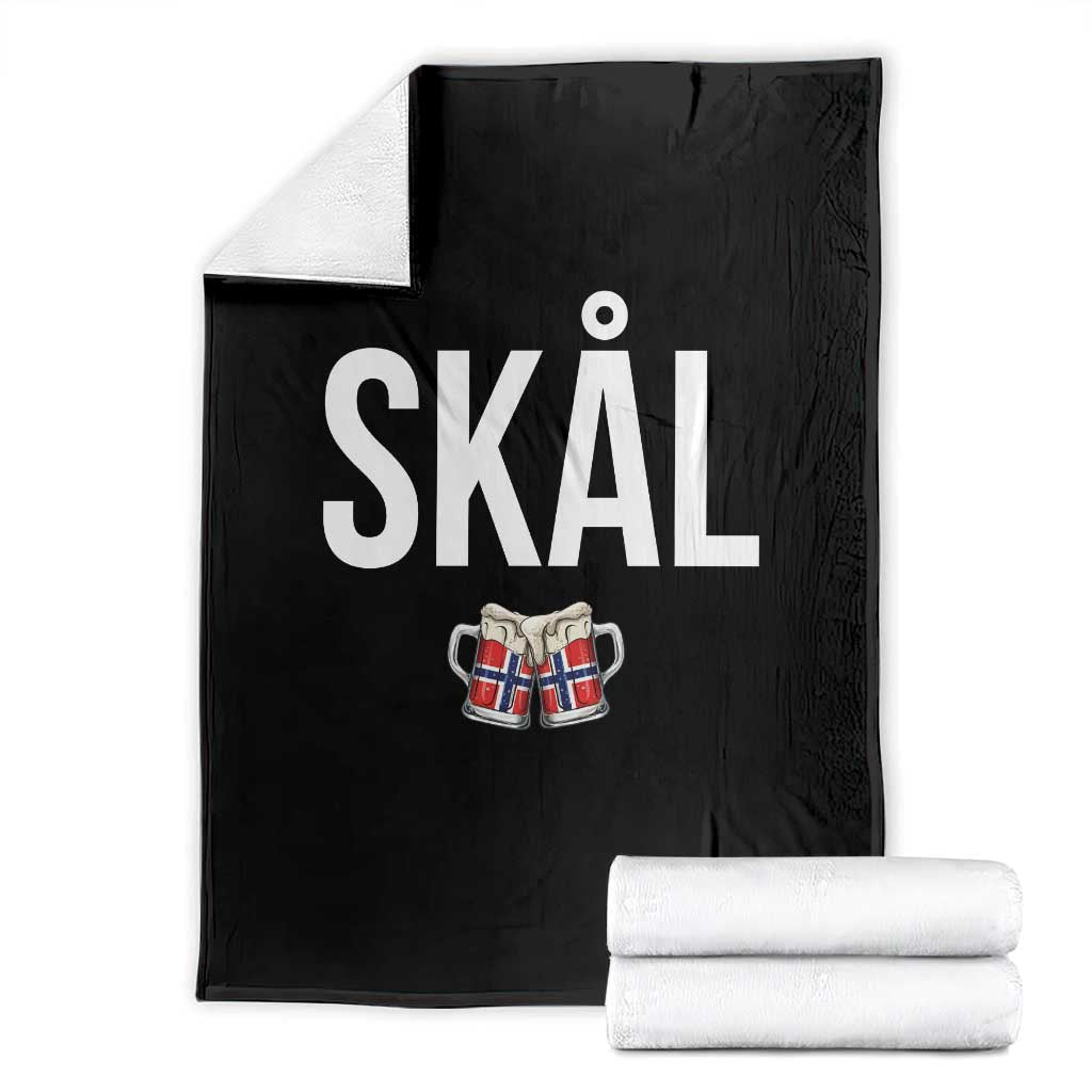 Skål Cheers in Norwegian Norway Throw Blanket Funny Drinking Beer Norwegian Scandinavian
