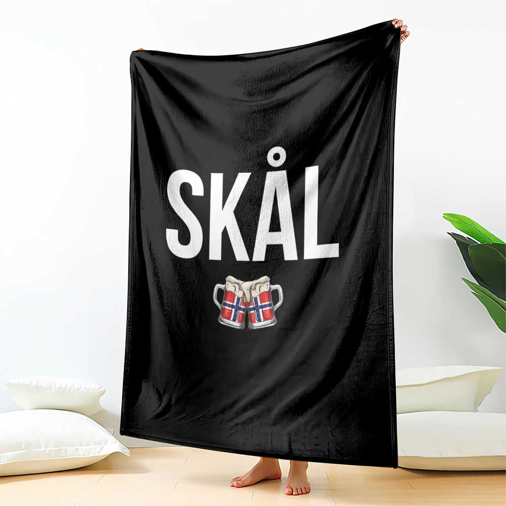 Skål Cheers in Norwegian Norway Throw Blanket Funny Drinking Beer Norwegian Scandinavian