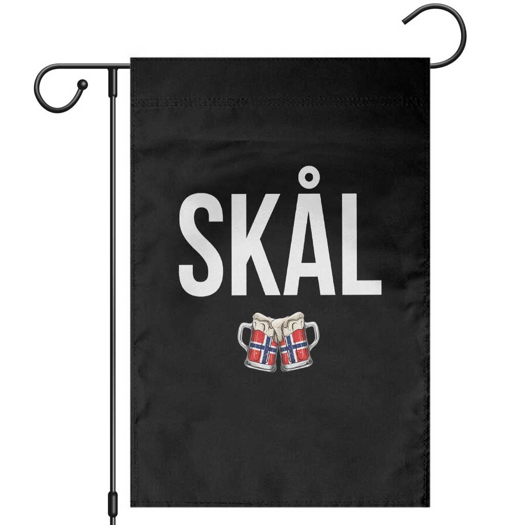 Skål Cheers in Norwegian Norway Garden Flag Funny Drinking Beer Norwegian Scandinavian