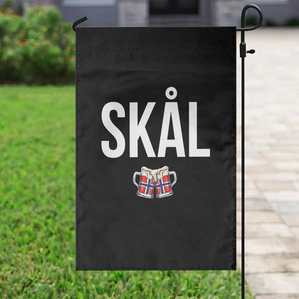 Skål Cheers in Norwegian Norway Garden Flag Funny Drinking Beer Norwegian Scandinavian