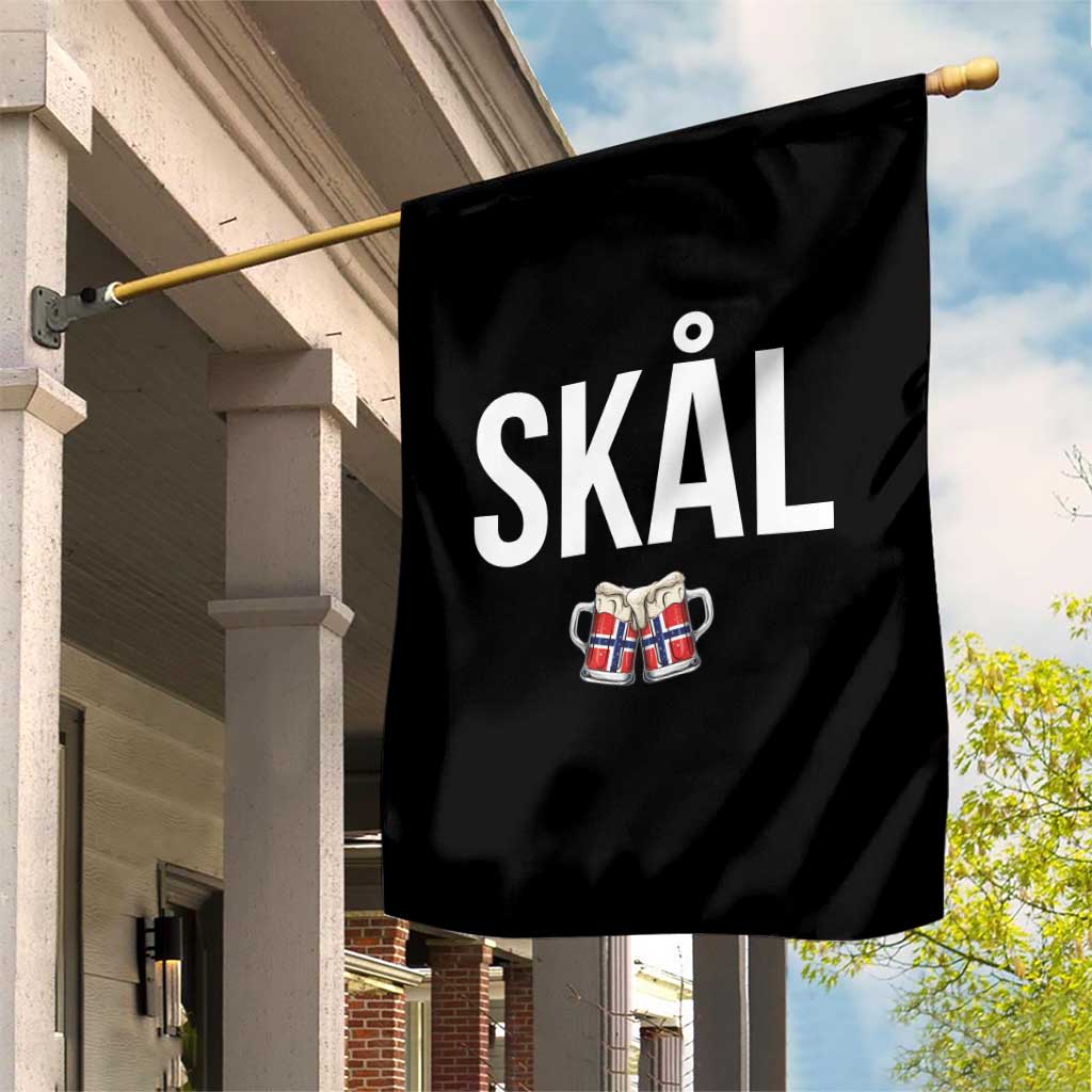 Skål Cheers in Norwegian Norway Garden Flag Funny Drinking Beer Norwegian Scandinavian