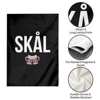 Skål Cheers in Norwegian Norway Garden Flag Funny Drinking Beer Norwegian Scandinavian