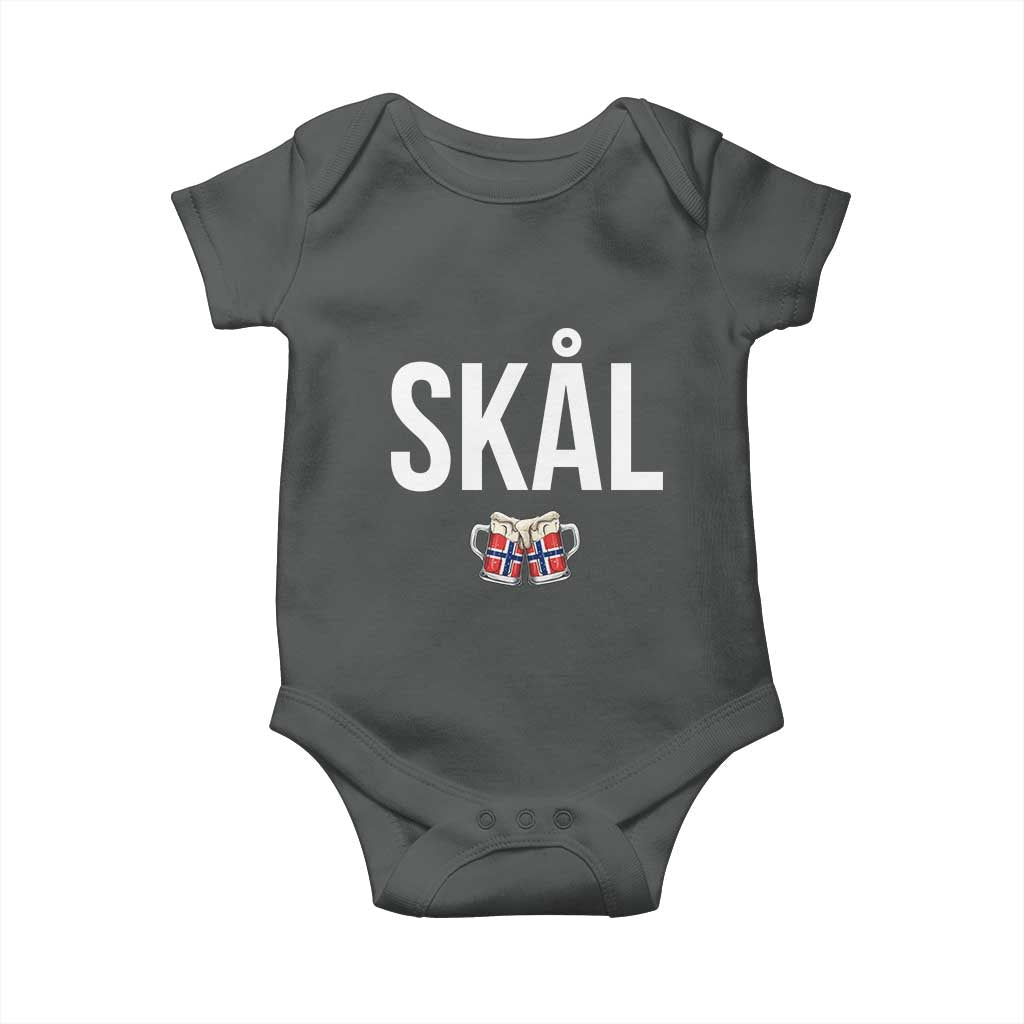 Skål Cheers in Norwegian Norway Baby Onesie Funny Drinking Beer Norwegian Scandinavian