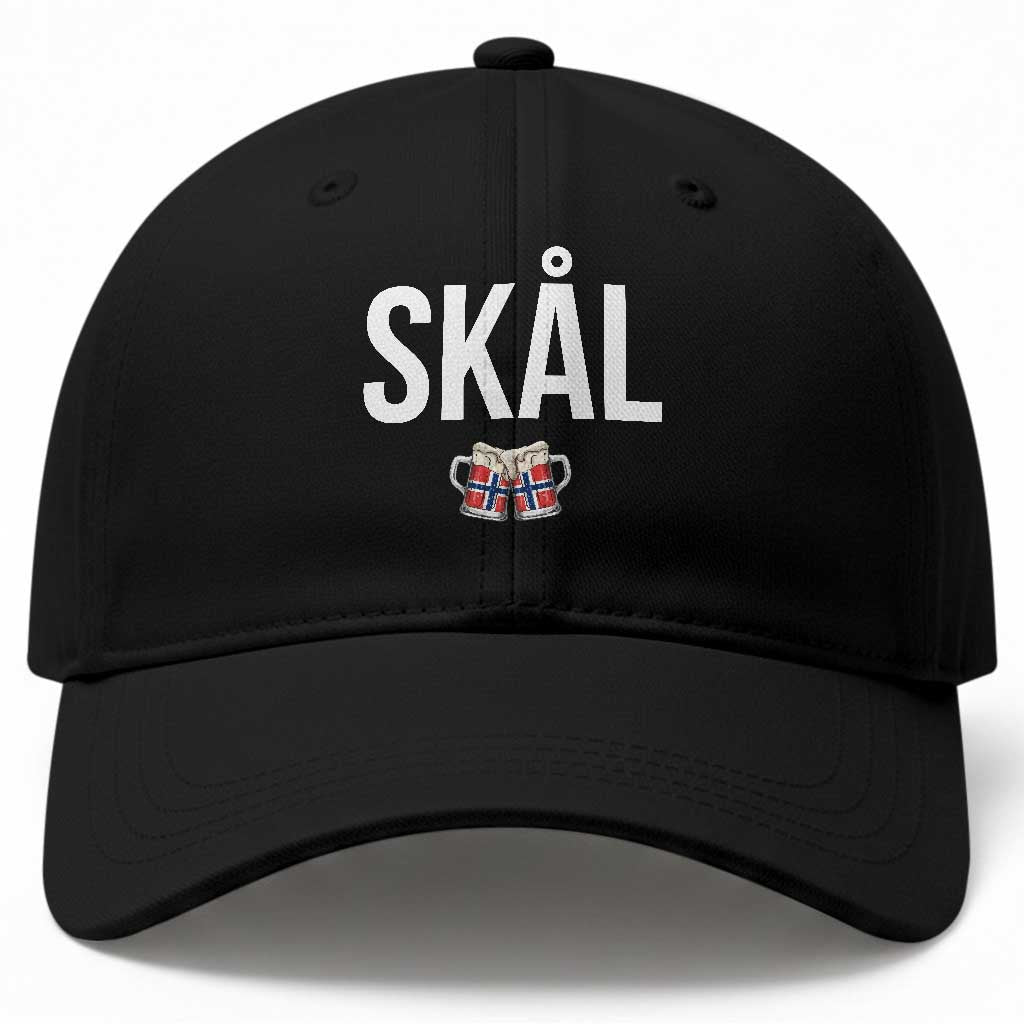 Skål Cheers in Norwegian Norway Baseball Cap Funny Drinking Beer Norwegian Scandinavian