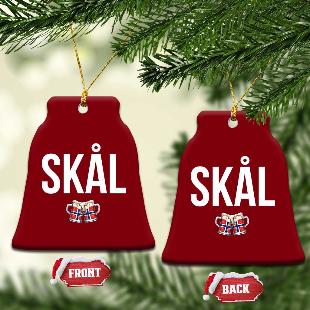 Skål Cheers in Norwegian Norway Ceramic Ornament Funny Drinking Beer Norwegian Scandinavian