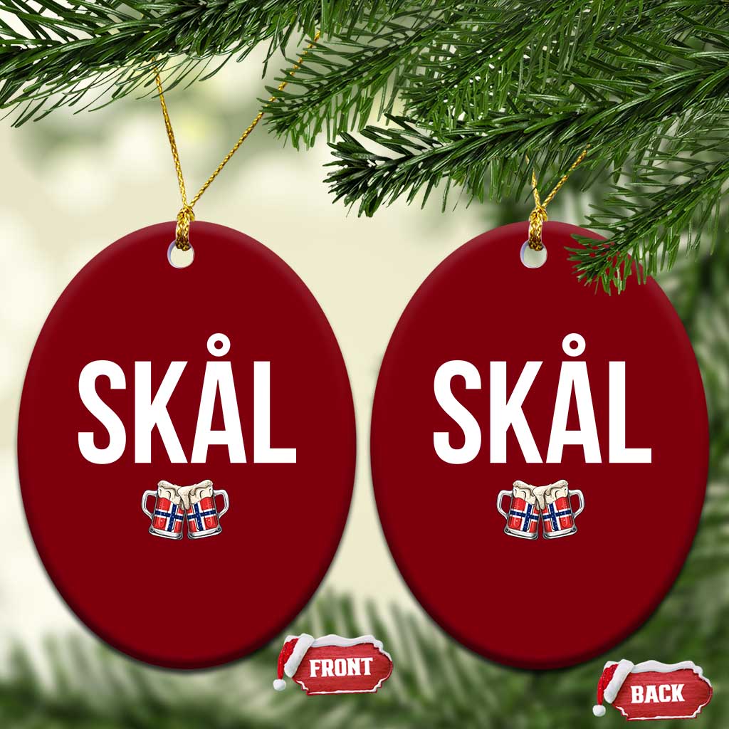 Skål Cheers in Norwegian Norway Ceramic Ornament Funny Drinking Beer Norwegian Scandinavian