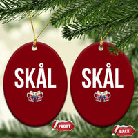 Skål Cheers in Norwegian Norway Ceramic Ornament Funny Drinking Beer Norwegian Scandinavian