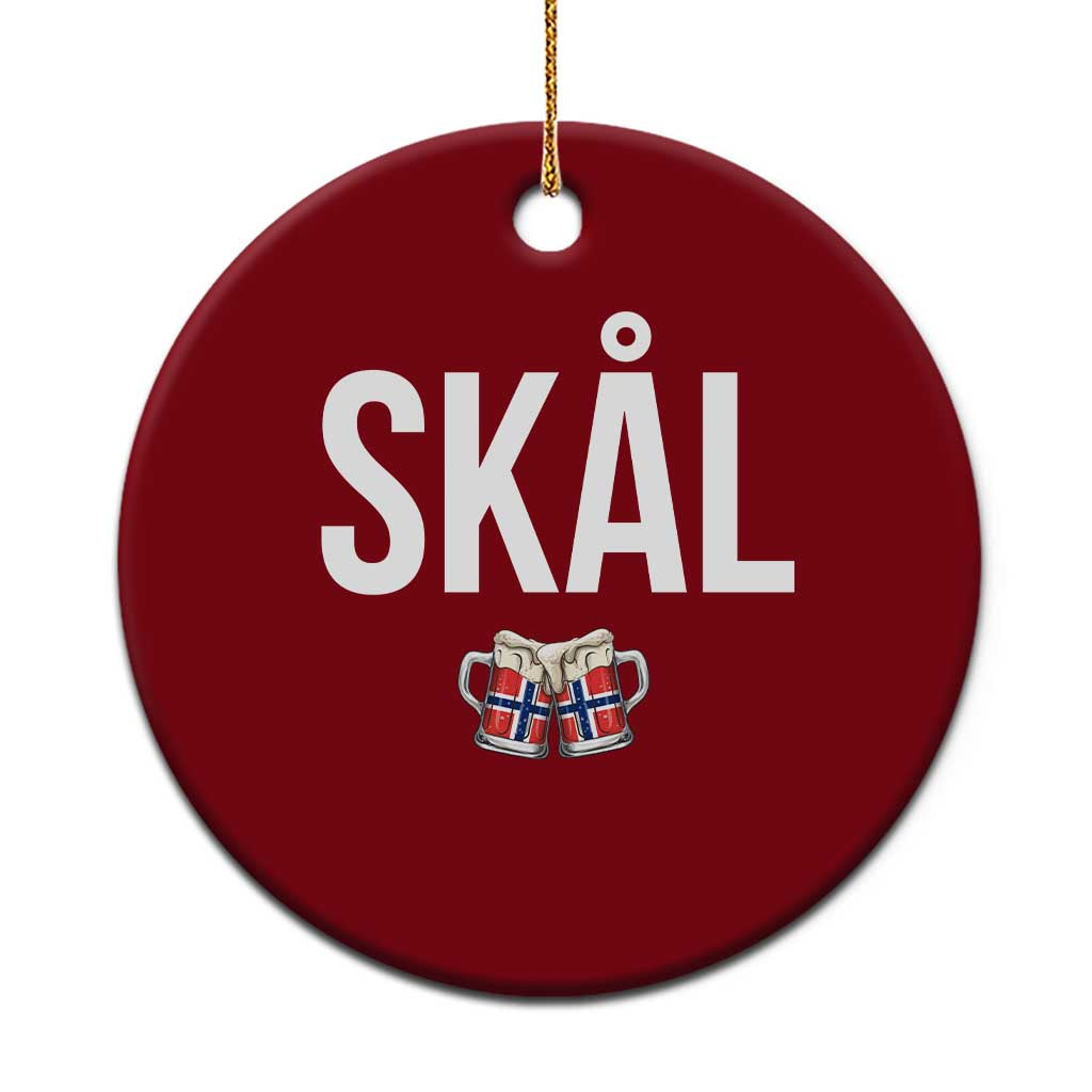 Skål Cheers in Norwegian Norway Ceramic Ornament Funny Drinking Beer Norwegian Scandinavian