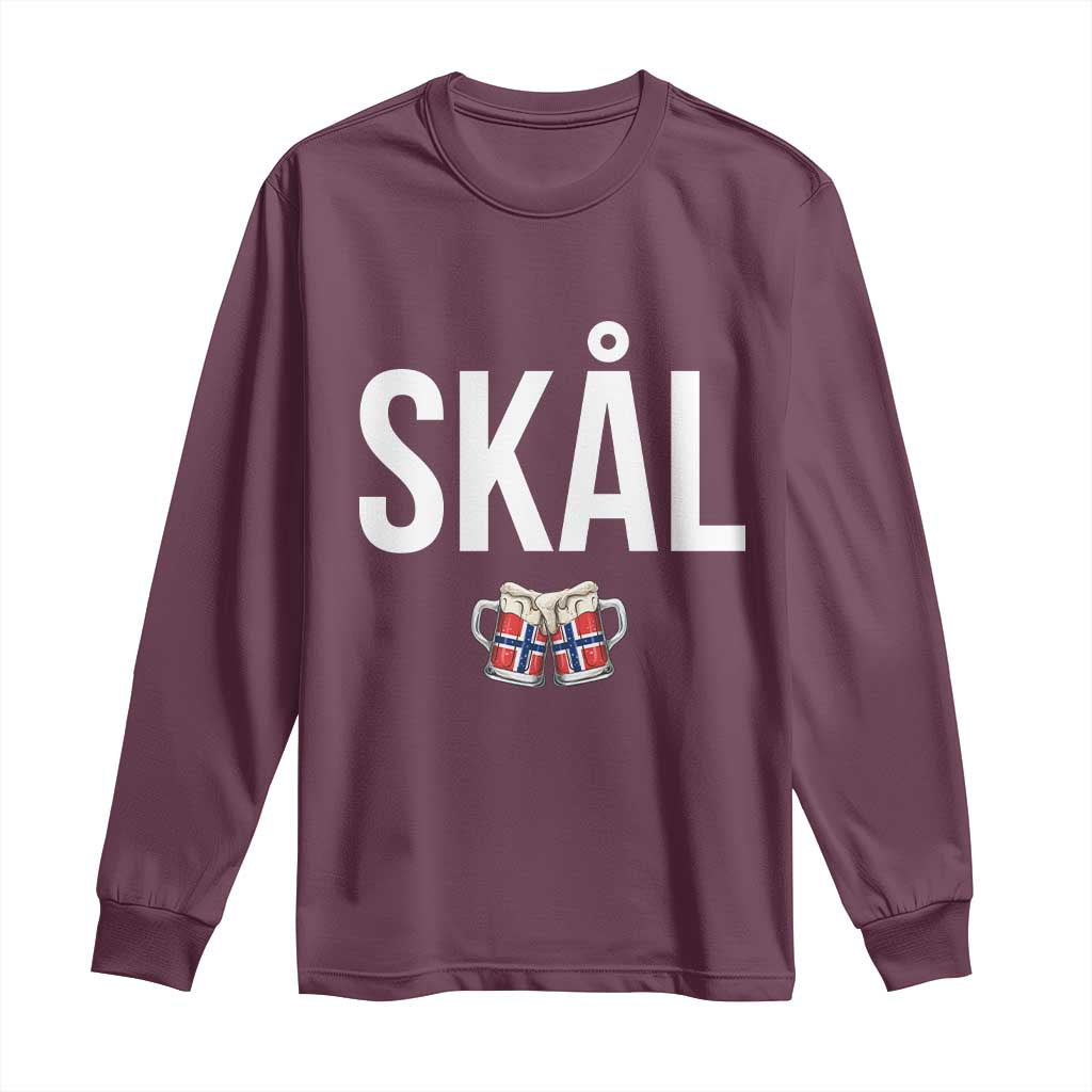 Skål Cheers in Norwegian Norway Long Sleeve Shirt Funny Drinking Beer Norwegian Scandinavian