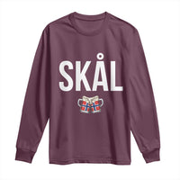 Skål Cheers in Norwegian Norway Long Sleeve Shirt Funny Drinking Beer Norwegian Scandinavian