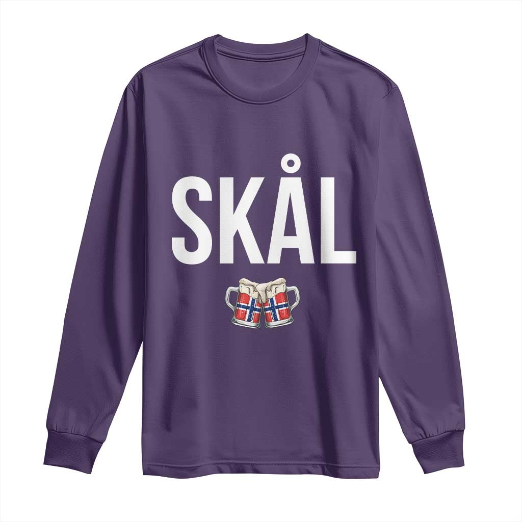 Skål Cheers in Norwegian Norway Long Sleeve Shirt Funny Drinking Beer Norwegian Scandinavian