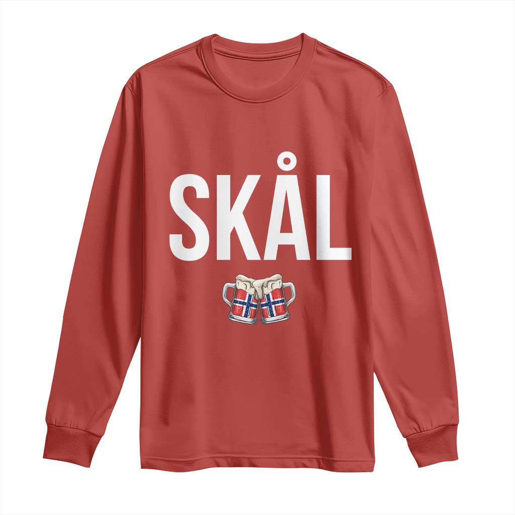 Skål Cheers in Norwegian Norway Long Sleeve Shirt Funny Drinking Beer Norwegian Scandinavian