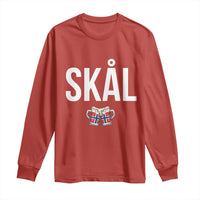 Skål Cheers in Norwegian Norway Long Sleeve Shirt Funny Drinking Beer Norwegian Scandinavian